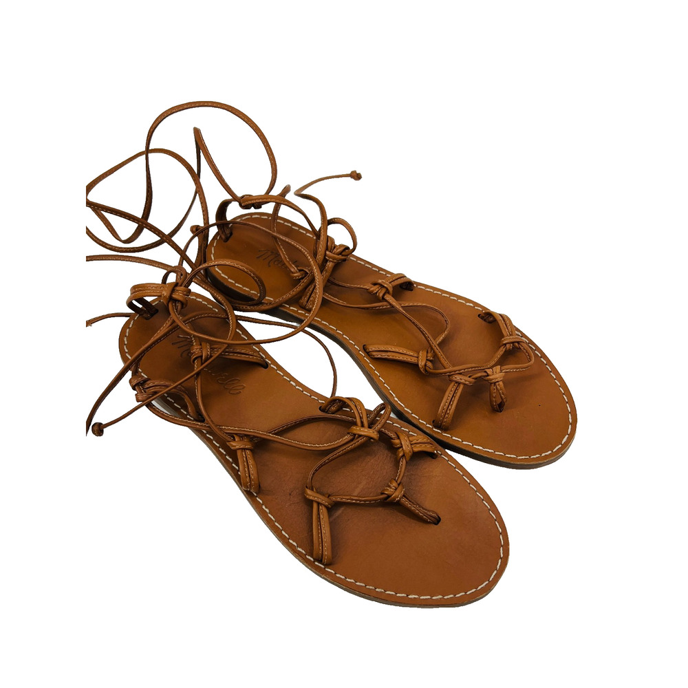 Madewell The Boardwalk Lace-Up Sandal Brown Women's 6.5 Summer Vacation
